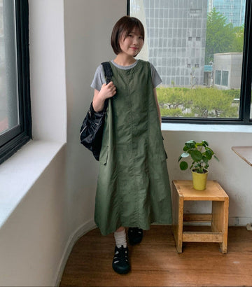 Hiken Nylon Cargo Long One Piece